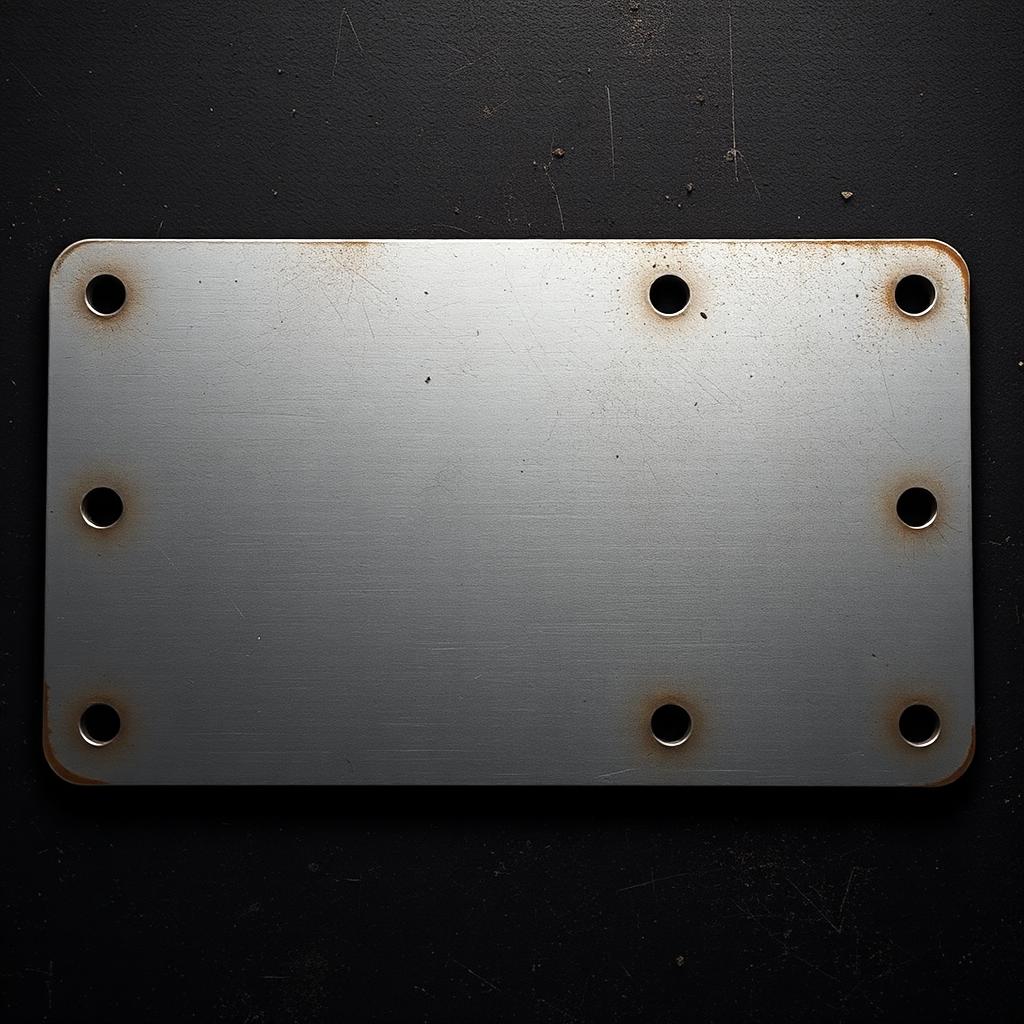 Stamped steel bracket with flat clean deburred faces and clean hole edges