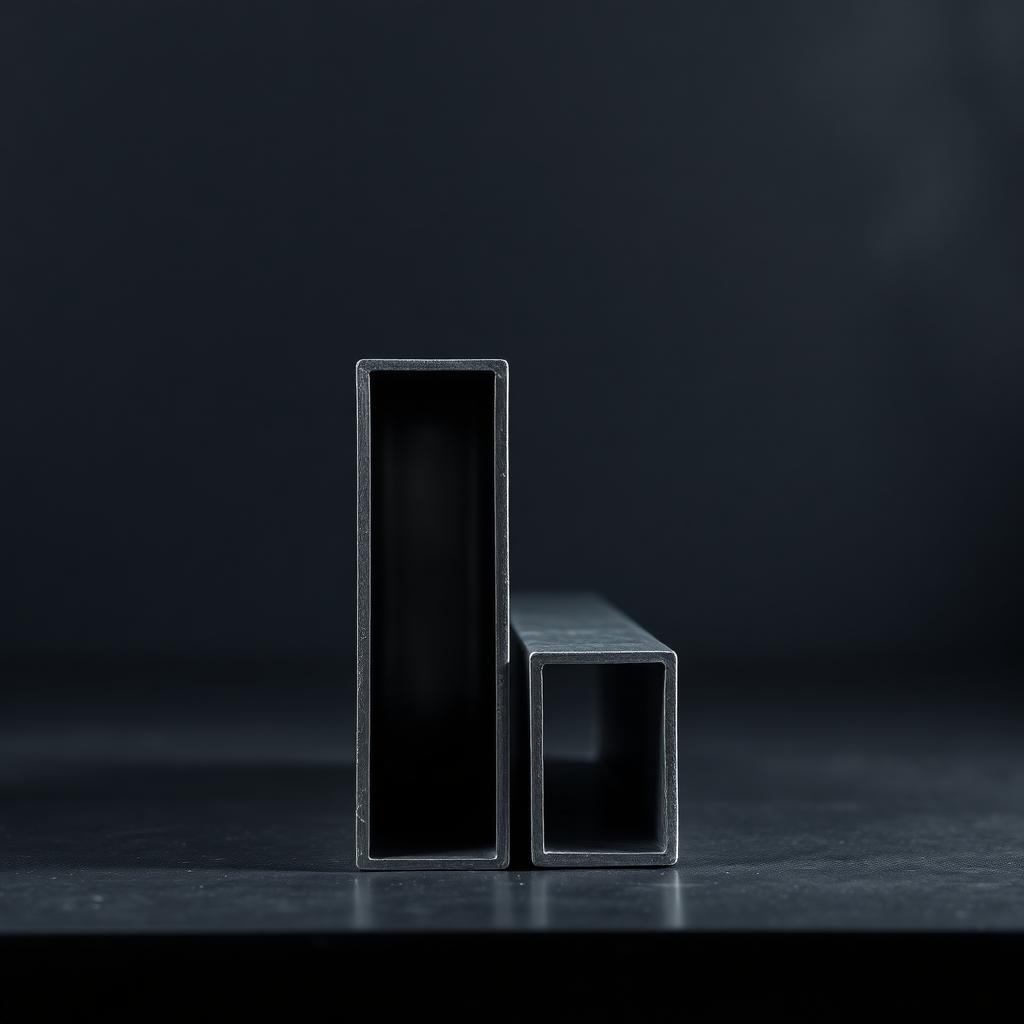 Rectangular aluminum box tube sections with clean square deburred ends