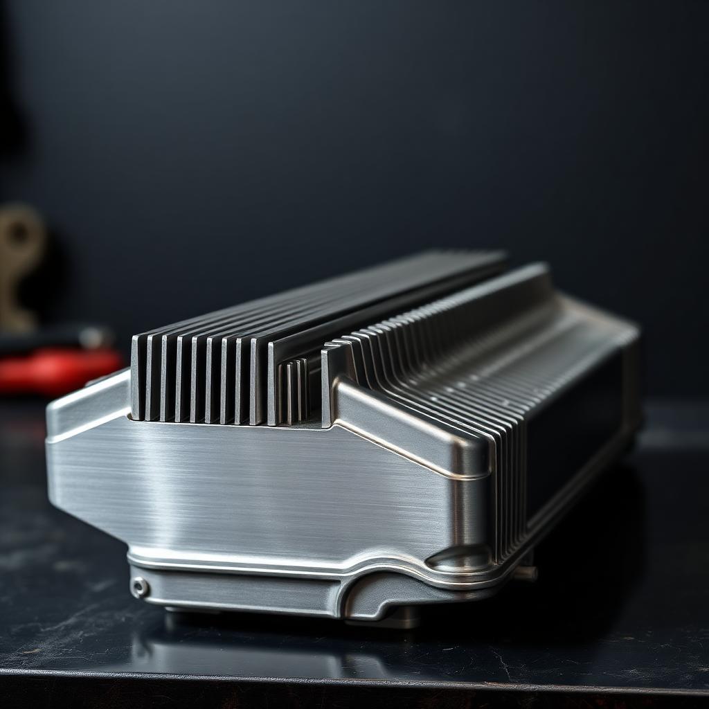 Restored valve cover with clean satin brushed body